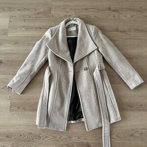 Calvin Klein wool coat jacket long coat, beige gray